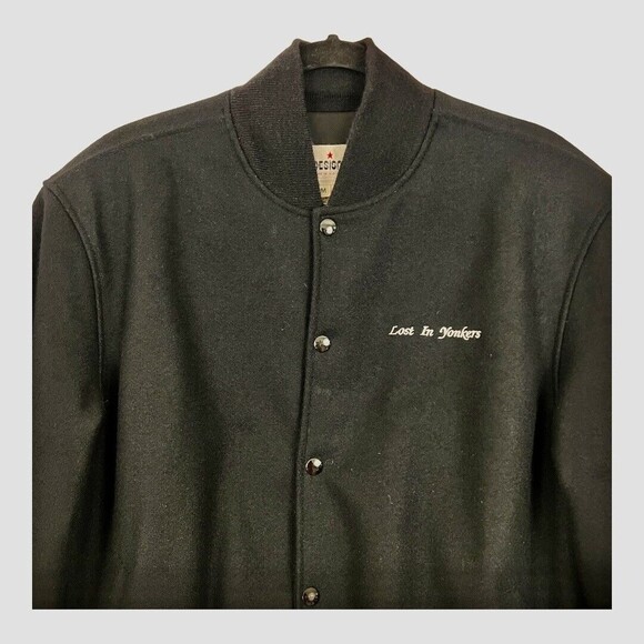 Vintage LP Designs Lost In Yonkers Movie Cast Crew Wool Jacket 1990s - Picture 2 of 5